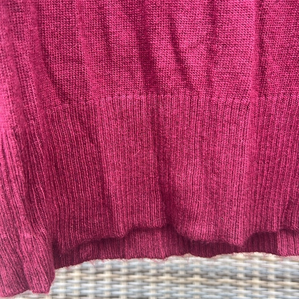 Loft Outlet XL Rayon, Nylon, and Rabbit Fur XL Maroon Button Up Cardigan - Picture 9 of 10
